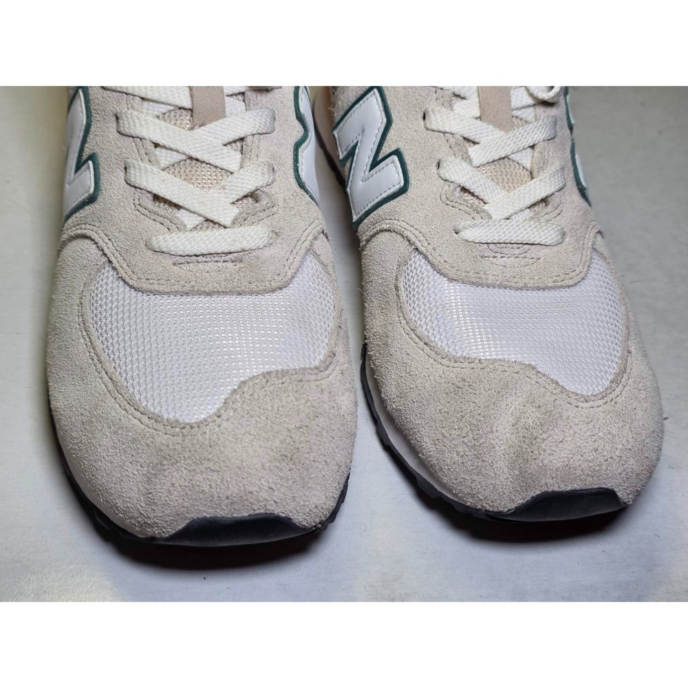 New Balance 574 Men's Sneakers Size 7 M Beige White Suede Fabric Running Shoes - Picture 10 of 13